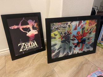 Zelda Breath of the Wild & Spider-Man Framed Posters