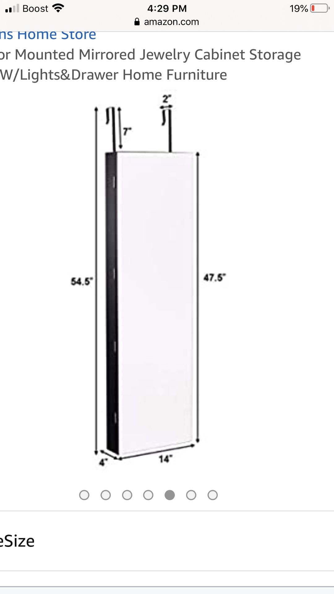 Wall & Door Mounted Mirrored Jewelry Cabinet Storage Organizer W/Lights&Drawer Home Furniture