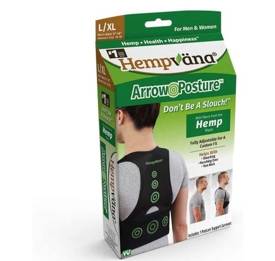 Brand: Hempvana Hempvana Arrow Posture - Fully Adjustable Posture Support & Posture Corrector for Upper Body - Helps Correct Slouching, Text Neck and