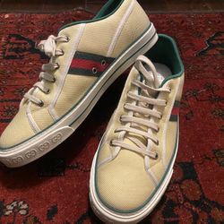 GUCCI Tennis 1977 Butter Cotton Off White Beige Sneaker Size 14