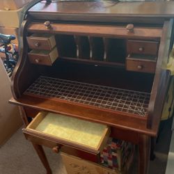 5 Drawer Vintage *Roll top Letter Desk (Pick-up Only)