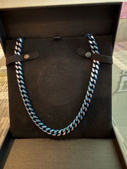 Blue Cuban Link Chain Necklace