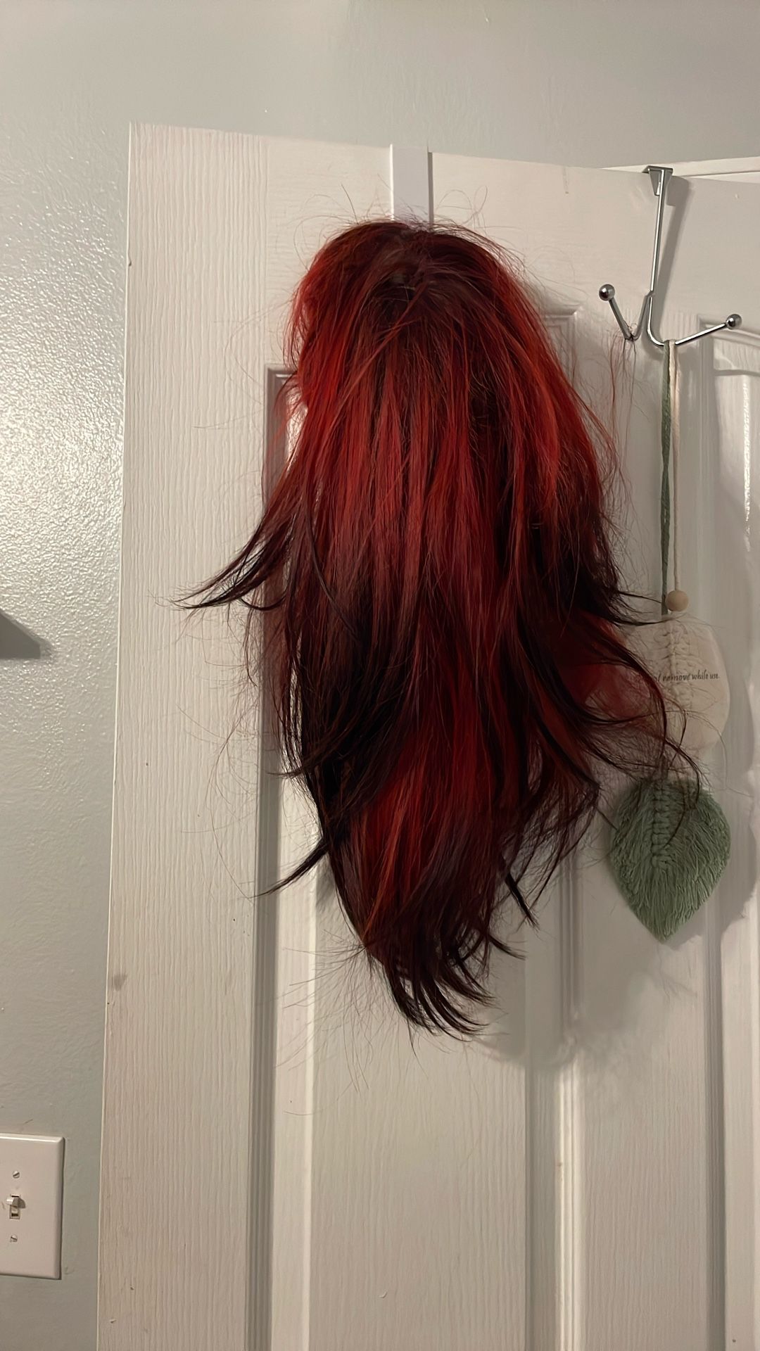 Red Shoulder Length Wig
