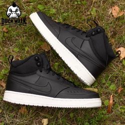 Men's Nike Court Vision Mid Winterized Sneakers Boots - Black - Size 7.5, 9.5, 10.5