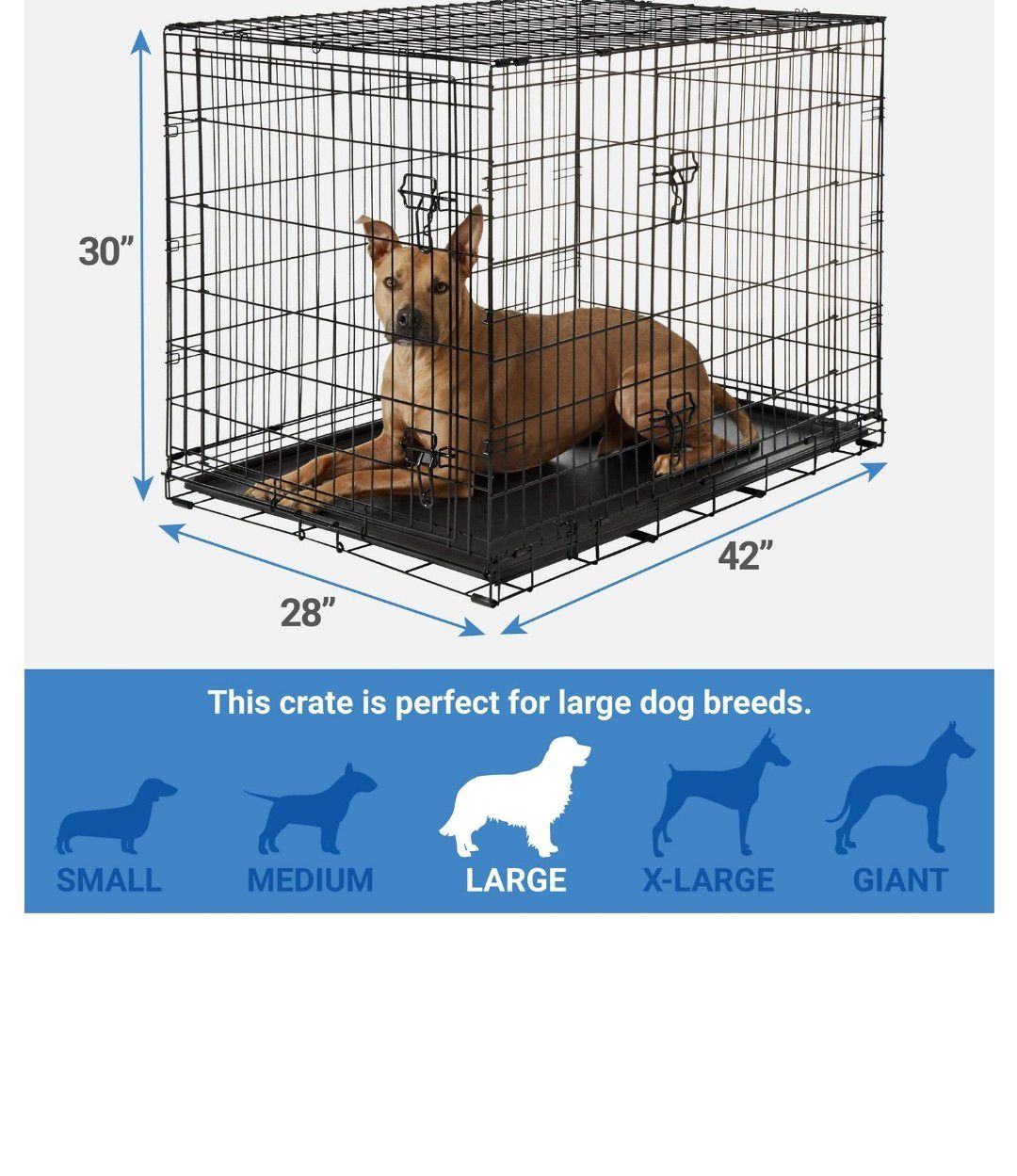 Frisco 2 door 42 inch dog cage / crate