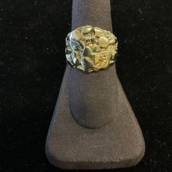 14k Gold Nugget Ring 