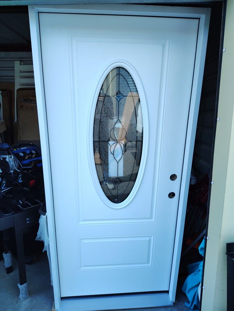 Exterior Door Steel Solid Wood Interior 36x80 New