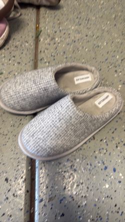 Gray Knit Slip-On House Slippers size 1