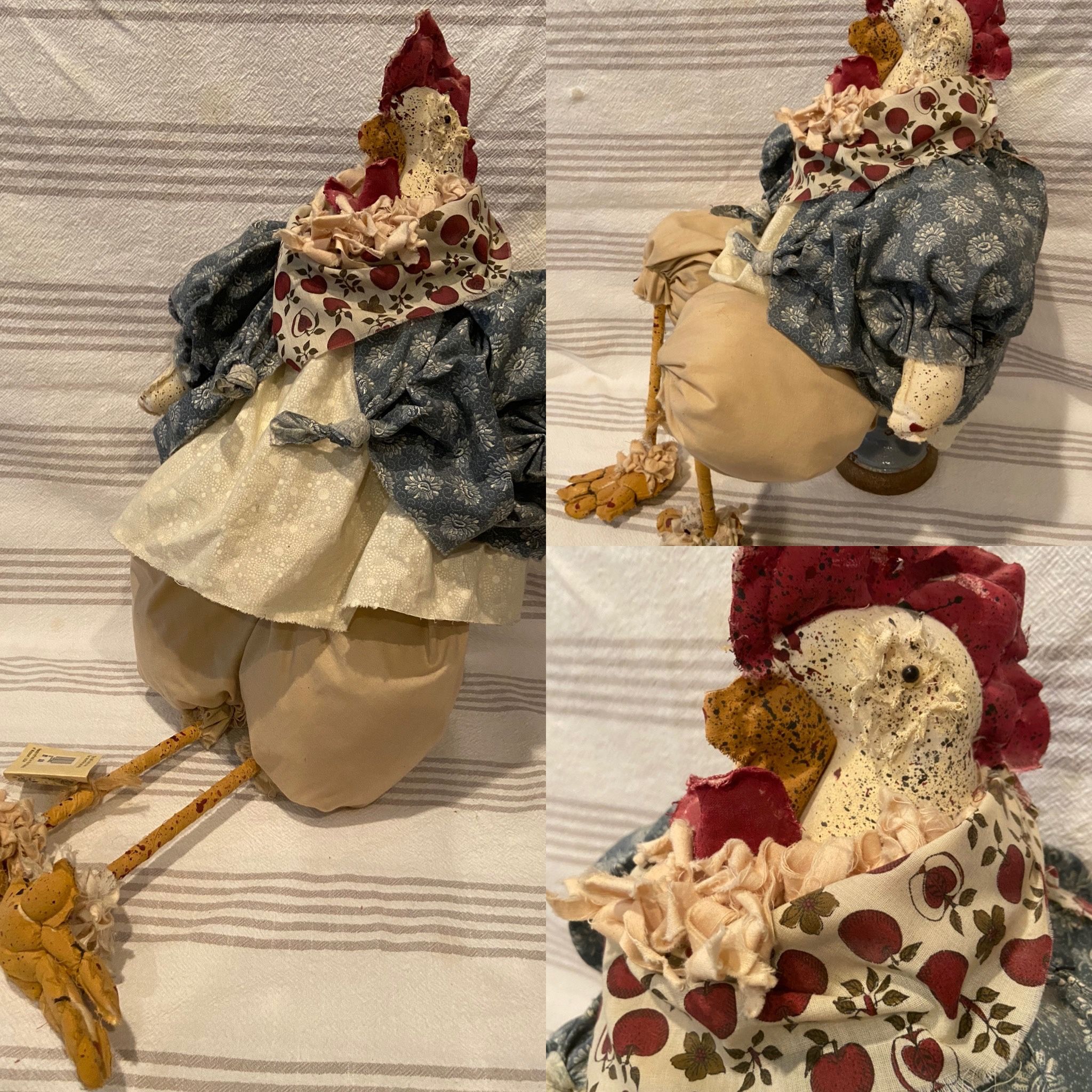 Nice 4th Of July Decoration Cracker Barrel with tag never used adorable Farmhouse cloth rooster shelf sitter $20 (reduced from $30) (Mesa Higley/US60)