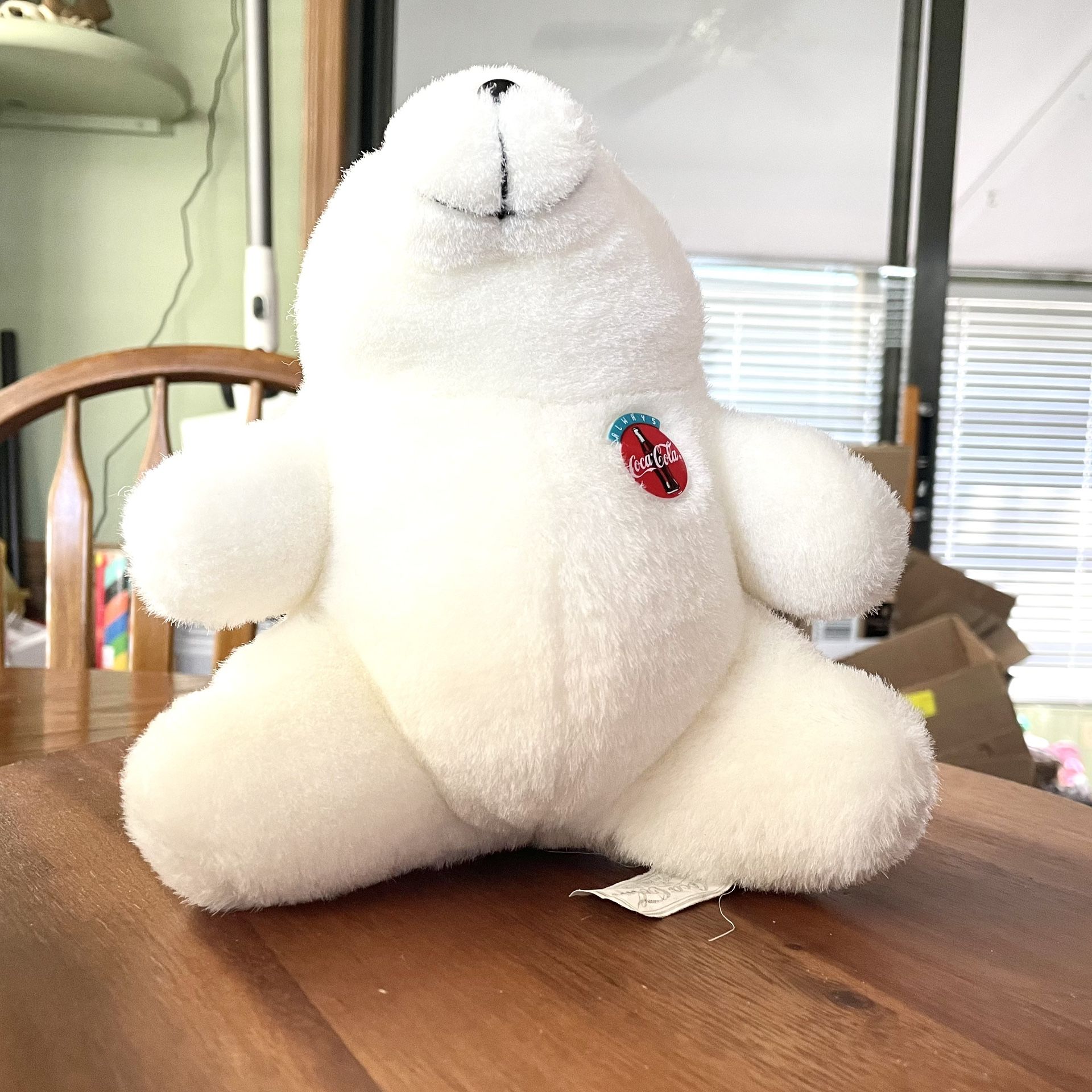 **VINTAGE** 1993 Coca Cola Collectable - Stuffed Animal Plush - Polar Bear
