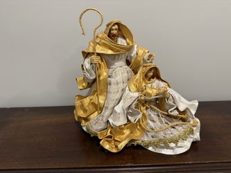 Gold Fabric Mache Nativity