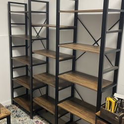 Bookshelf Dark Wood And Metal 