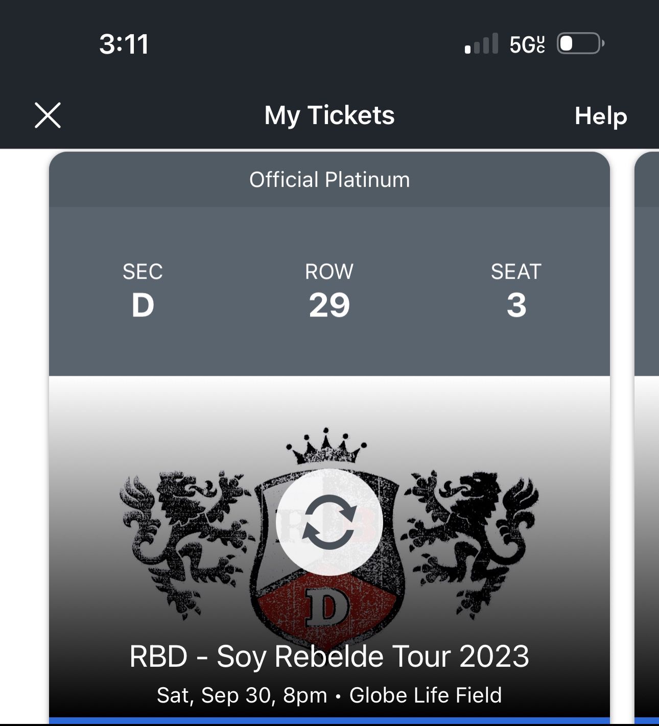Rebelde Concert Floor Tickets - Soy Rebelde Tour 2023