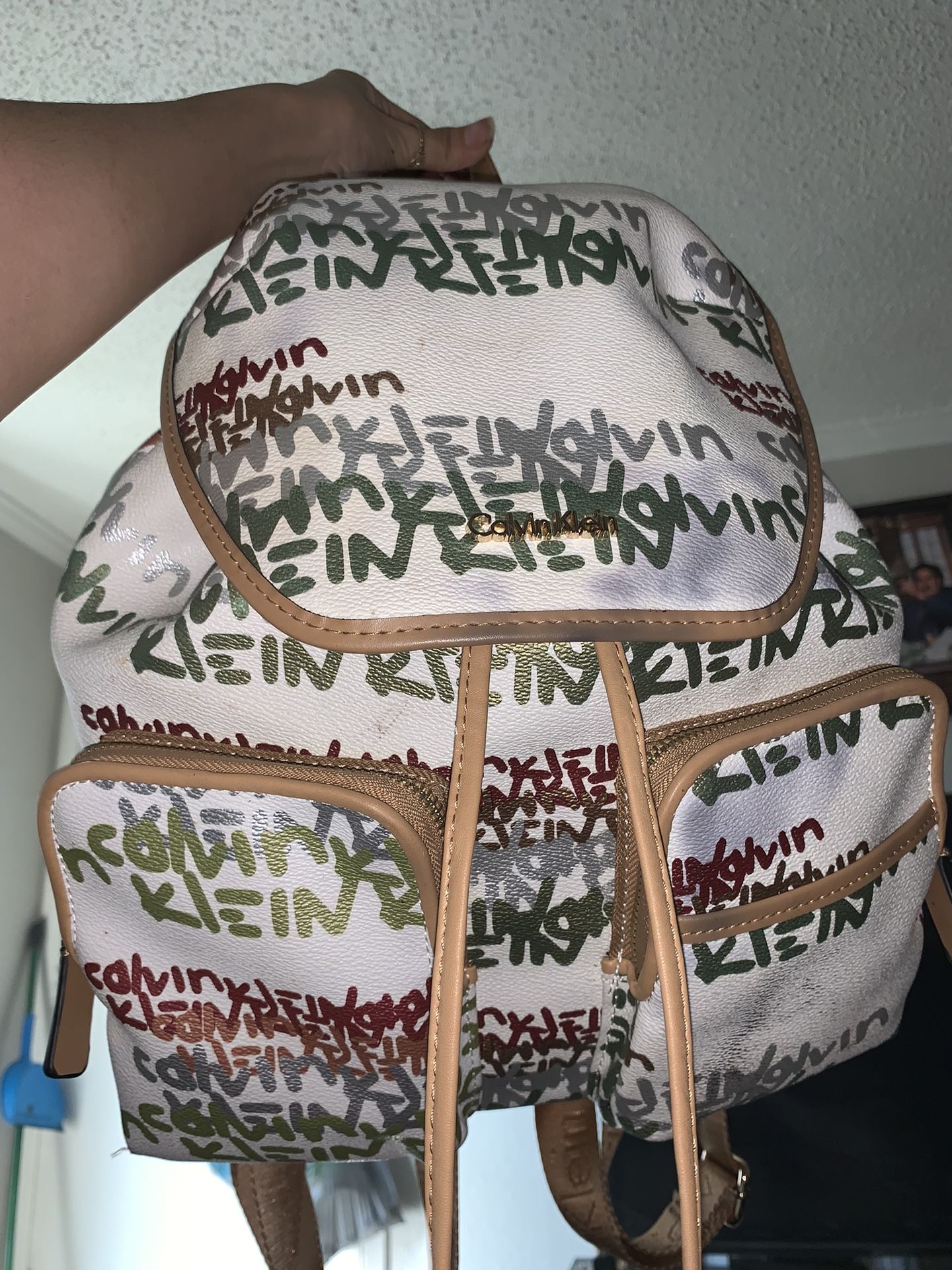 Calvin Klein Hudson Graffiti Signature Logo Backpack