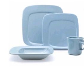 Tiffany blue/sky compose blue dinnerware and mugs! 3 boxes of Studio Nova dishes