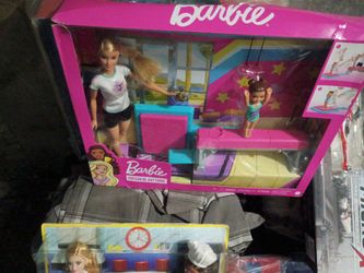 Barbie Chef And Waiter Barbie You Can Do Anything Set And Mickey's Dance And Shout And Gasout Cars3 .Microxhelicopter Remote Control