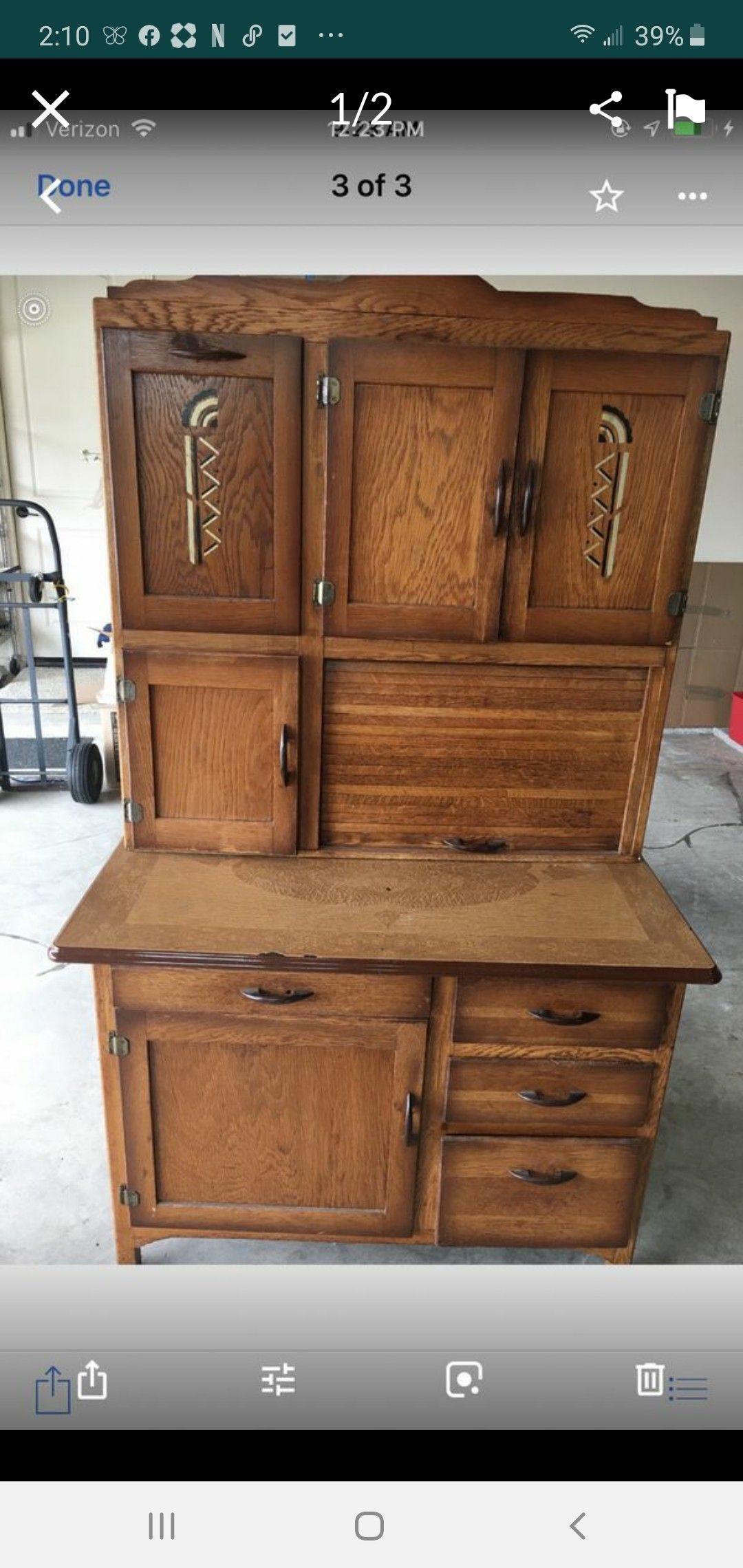 Hoosier kitchen cabinet