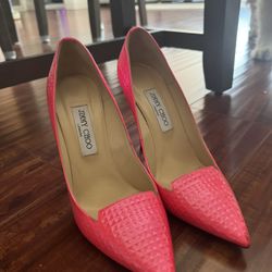 Hot Pink Jimmy Choo Leather Pink Pattent Heels