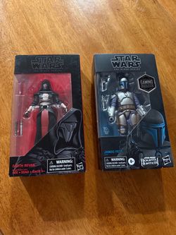 Star Wars black series Darth Revan and Jango Fett gaming greats figures