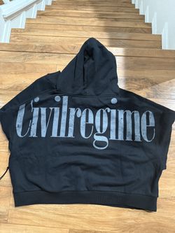 Civil Regime Cropped Hoodie Sz Large Oversize New