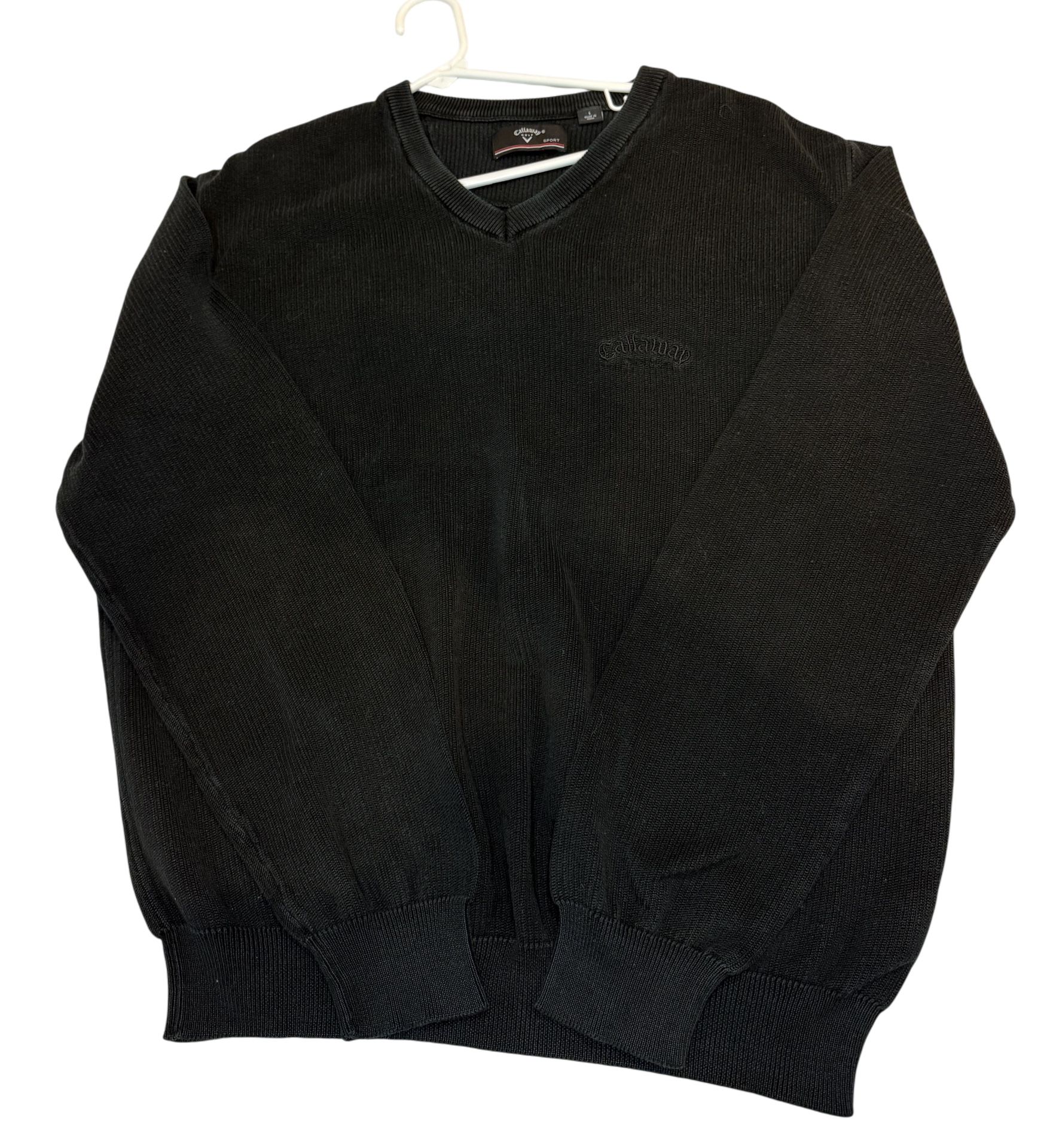 Vintage Callaway Sweatshirt Men Large Black Golf Sport Crewneck Pullover Sweater