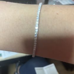 Lab Created Diamond Tennis Bracelet 7.5” Gra Certified 925 18k Plated White Gold 