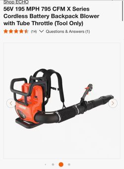 Echo cordless battery backpack blower