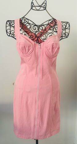 Rare Vintage Jimmy’Z  pink sexy zipper dress with low cut back