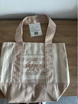 Newly Released Trader Joe’s Stripped Mini Canvas Tote Bags