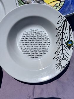 Vintage Frida Kahlo peacock dinnerware set