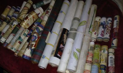 Large Lot of Wallpaper Rolls Mixed Patterns
