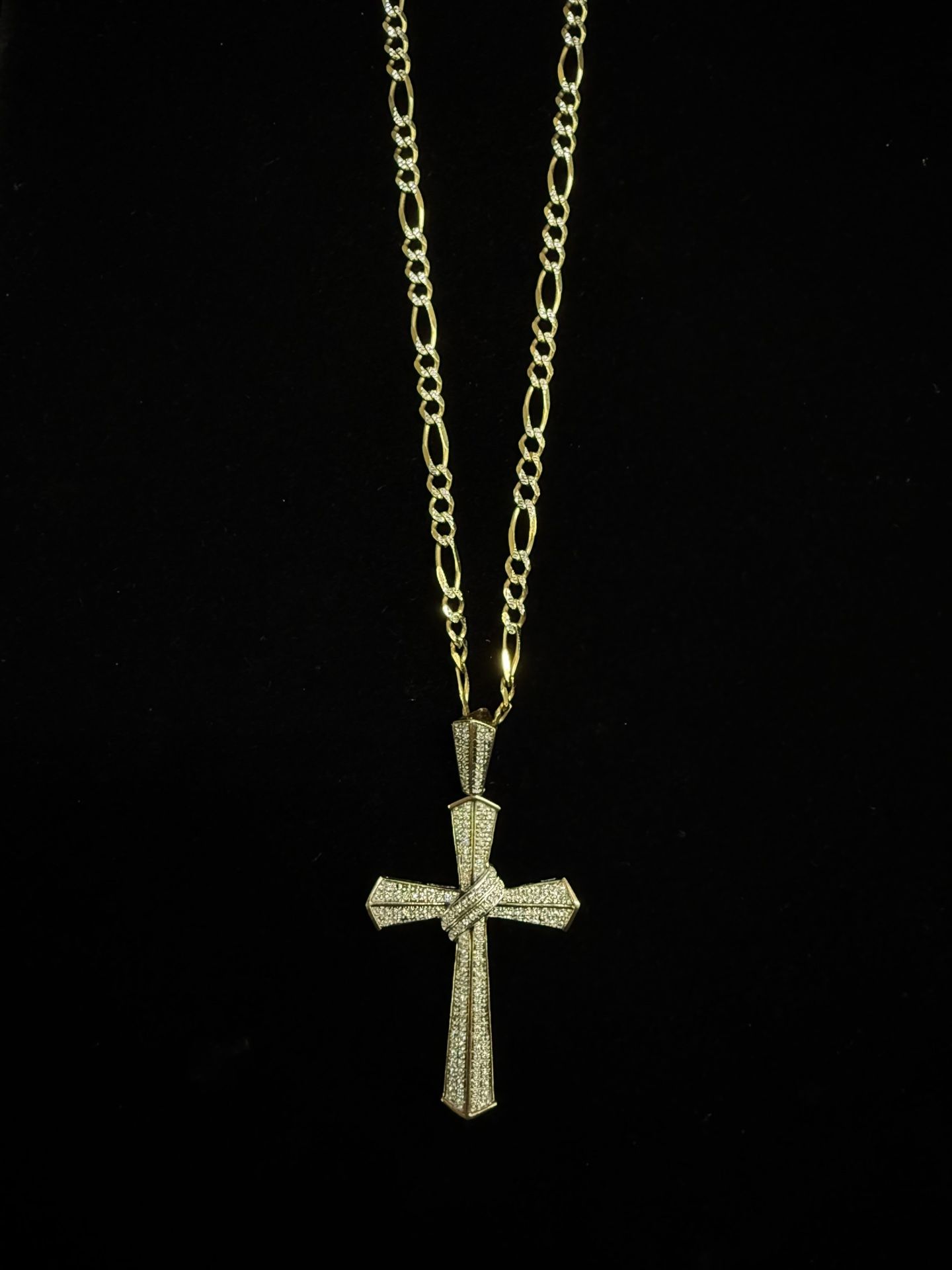 10k Gold Diamond Cross Chain