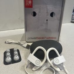 Beats By Dr.Dre Powerbeats 3 Wireless Headphones In-Ear Bluetooth Headphones -White 