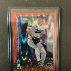 2025 Topps Chrome - Clayton Kershaw #88 Orange RayWave Refractor 20/25