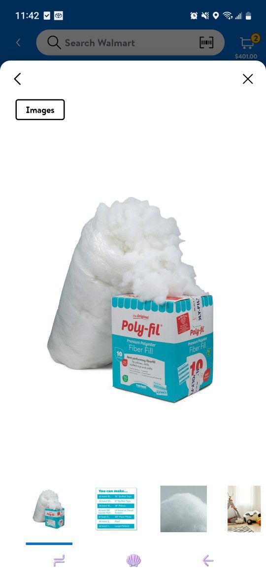 Polyester Fiber Stuffing Pillow Filling Polyfil Crafts 5lb for Sale in  Auburn, WA - OfferUp