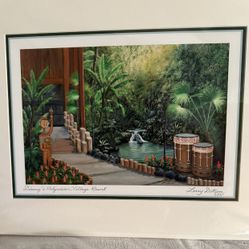 Disney’s Polynesian Village Resort Matted Print by Larry Dotson