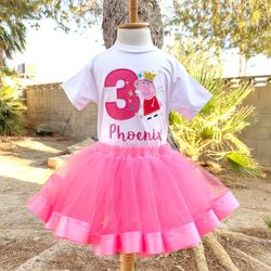 Peppa Pig custom embroidered birthday shirt