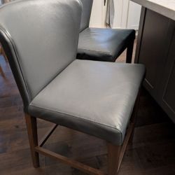 Two Grey Counter Stools (Crate and Barrel) 