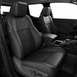 Custom Leather Seat Covers for Toyota Tacoma 2024-2026 Double Cab full set, BK, OEM fit, premium waterproof leather, anti-slip, extra pockets, long-te