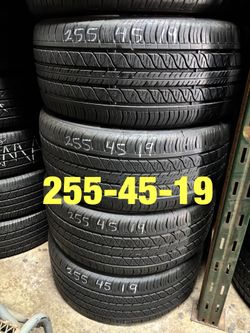 4 used tires 255/45/19 Continental
