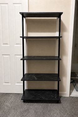 5-Tier Industrial Ladder Shelf Rustic Wall Mounted Metal Frame Bookcases, Multi-Use Open Bookshelf for Storage Organizer Plants Rack for Office and Ho