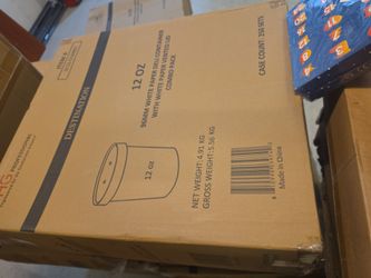 12oz white paper deli container with white paper vented lid