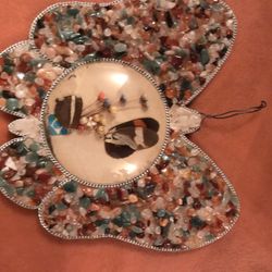 Antique Brazil Butterfly In Frame Wall Art