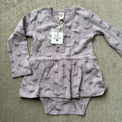 Kate Quinn Cotton Baby Girl Purple Bodysuit Dress size 2T