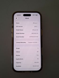 IPhone air like new 256 gig by tmobile