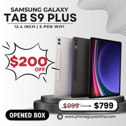 📱 Samsung Galaxy Tab S9 Plus 12.4" + S-Pen (WiFi | Opened Box) – $799 or $1 Down! Save $200 + 6-Month Warranty 🔥