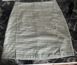 Green And White Plaid Skirt