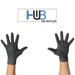 Hw Butler Black Nitrile 100 Gloves