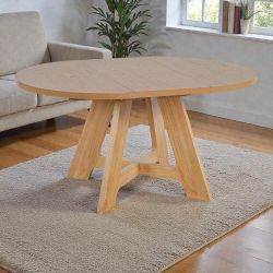 Natural Wood Farm House Rustic Expandable (42" - 60") Oval Dining Table [NEW / Open Box] **Retails for $400+  (Assembly Req) <TABLE ONLY / No Chairs>