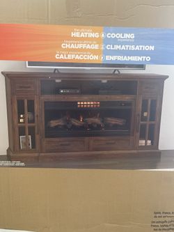 TV CONSOLE WITH 2-IN -1 ELECTRIC FIRE PLACE AND FAN 